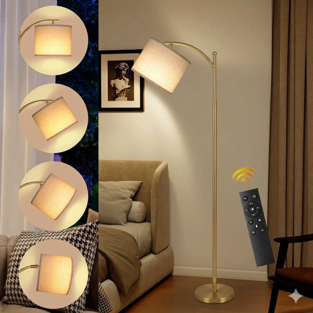 Linen Floor Lamp | Remote Control & Dimmable