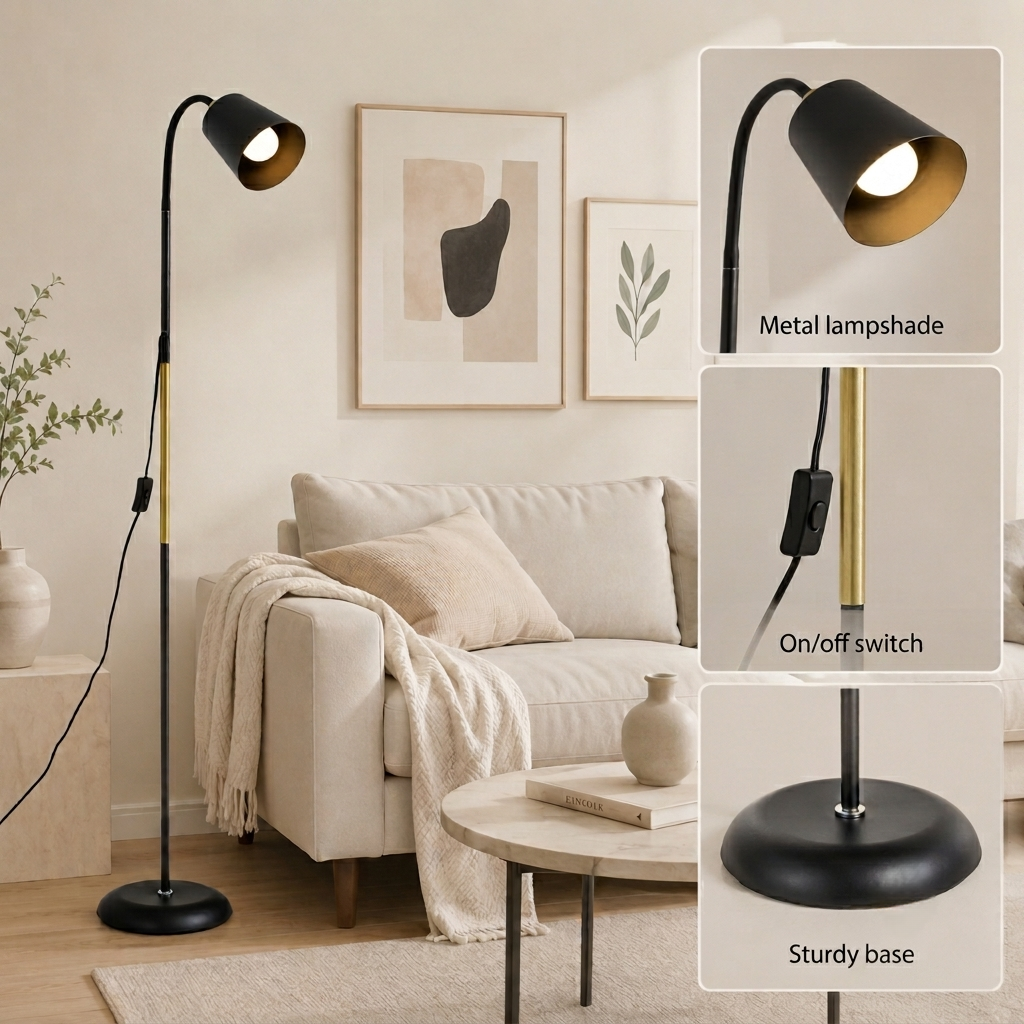 Adjustable Floor Lamp | Black Gold