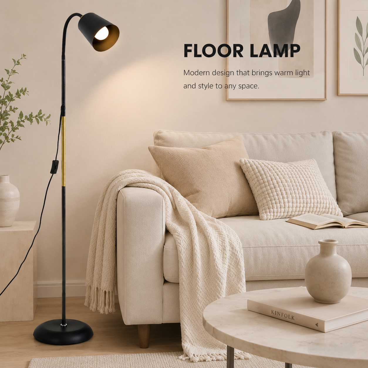 Adjustable Floor Lamp | Black Gold