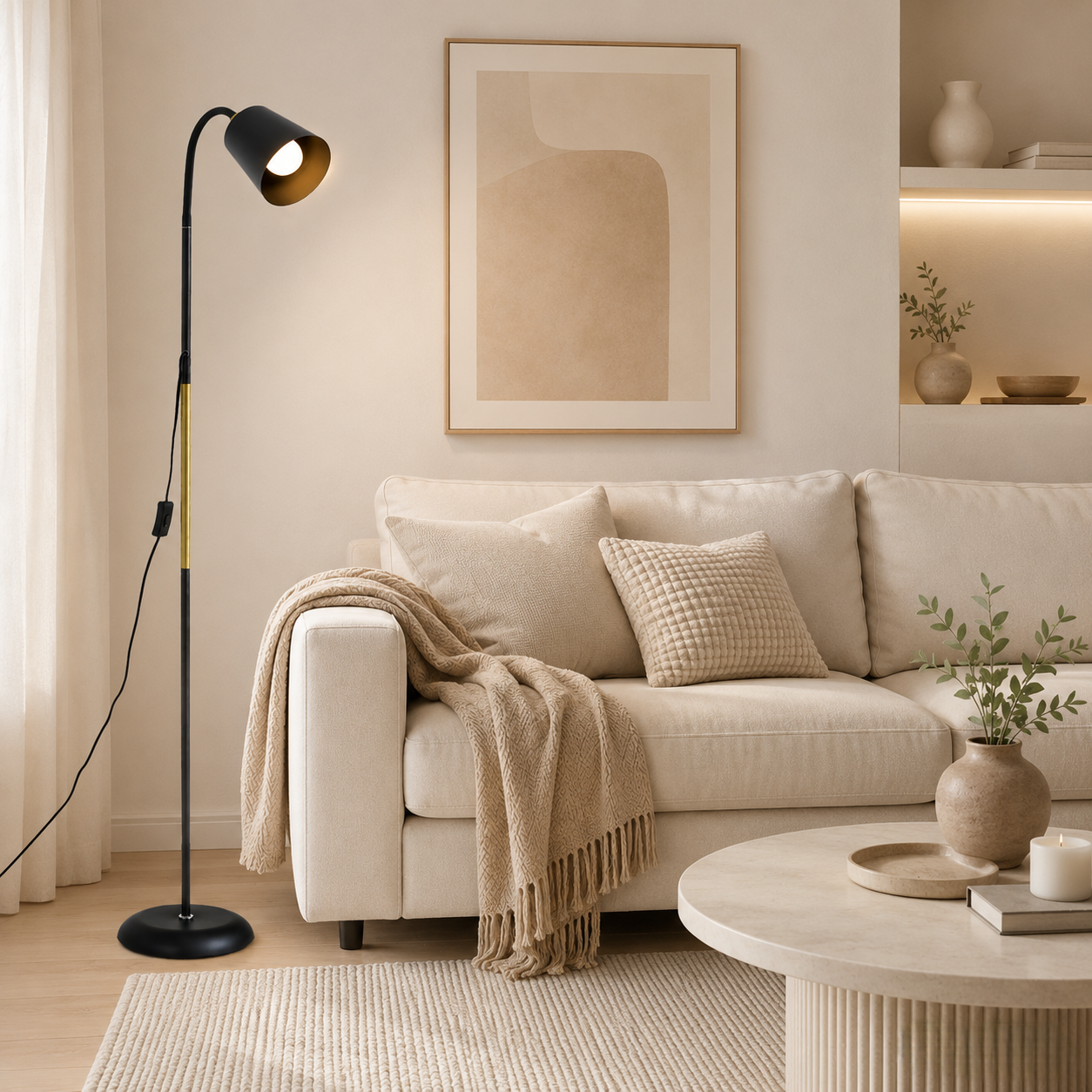 Adjustable Floor Lamp | Black Gold